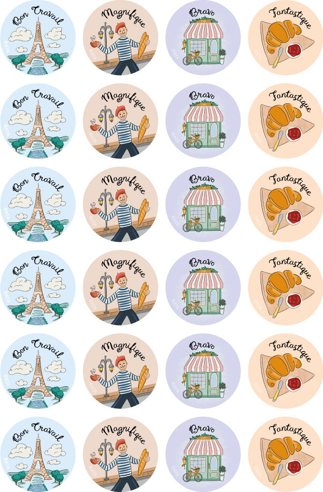 French - Merit Stickers (Pack of 96)