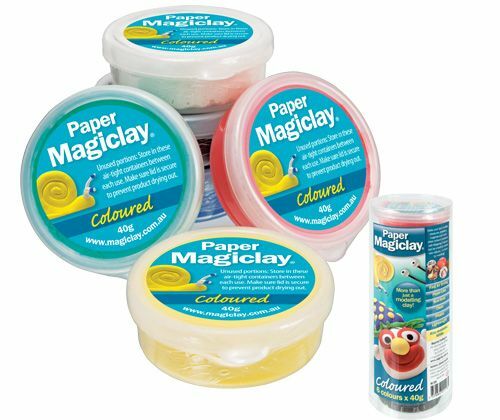 Paper Magiclay - 240g (Canister of 6): Assorted Colours
