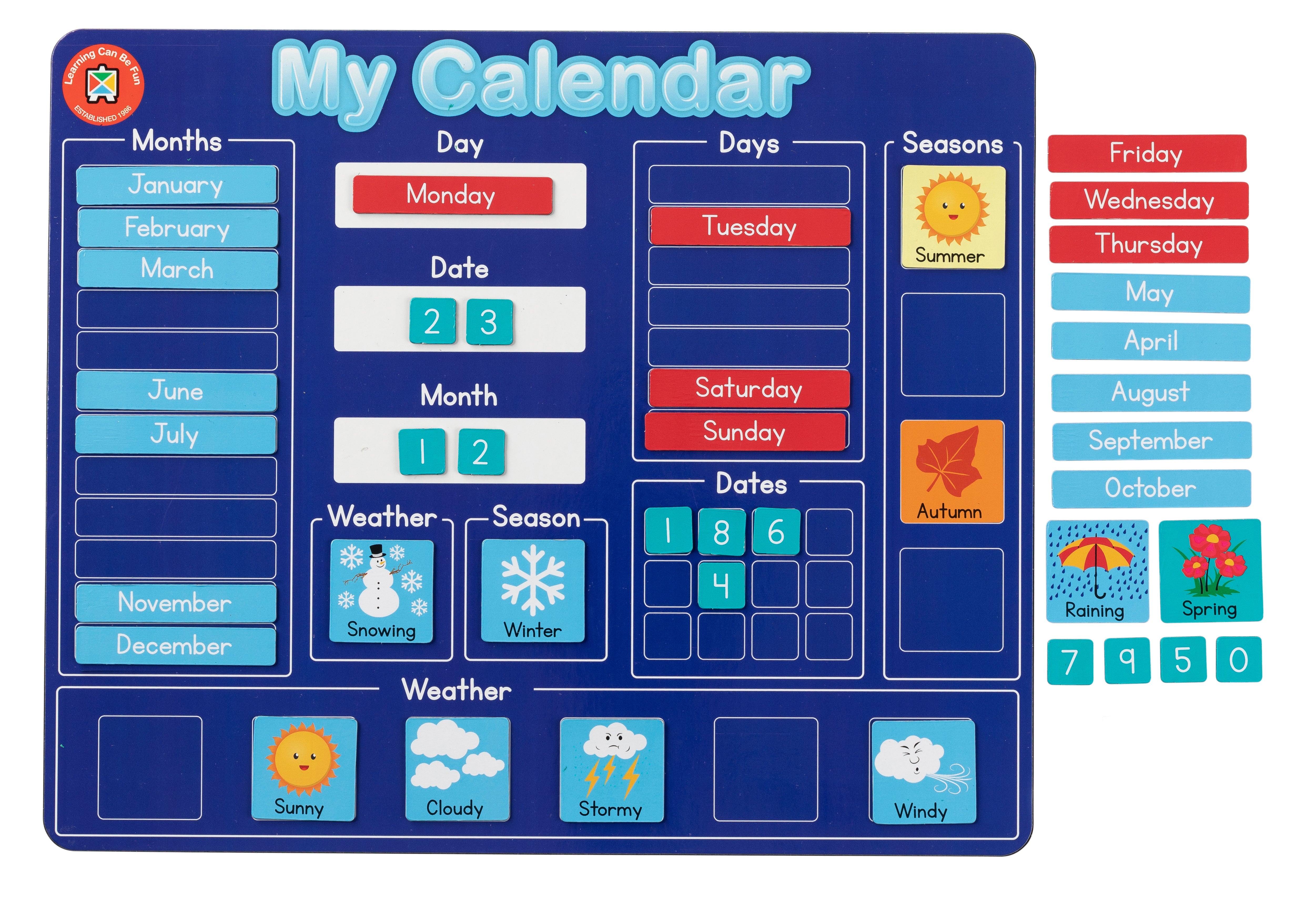 Magnetic Learning Board - Calendar