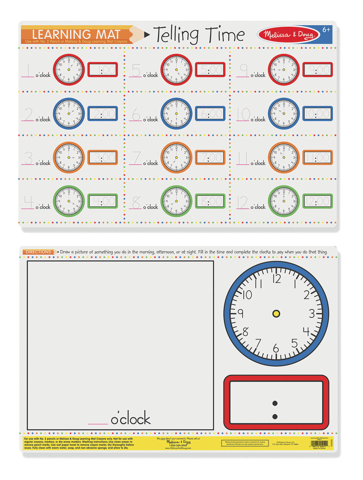 Colour-a-Mat - Telling Time