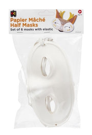 Paper Mache - Half Masks (Set of 6)