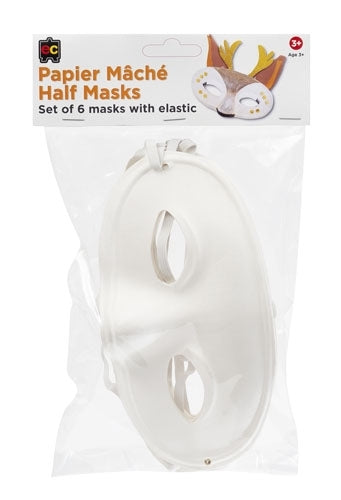 Paper Mache - Half Masks (Set of 6)
