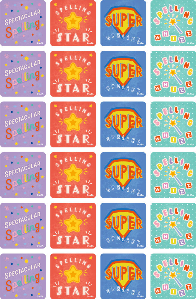 Spelling - Merit Stickers (Pack of 96)