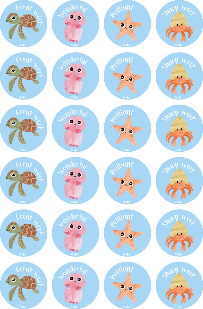 Reef Creatures - Merit Stickers (Pack of 96)