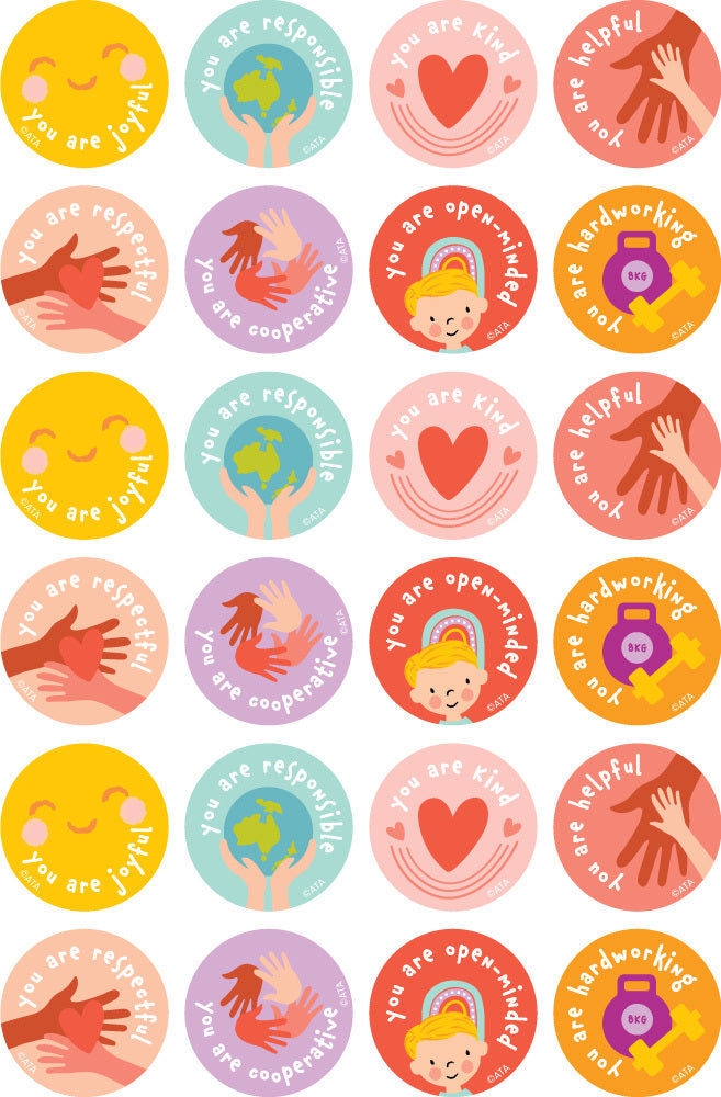 Character Values - Merit Stickers (Pack of 96)