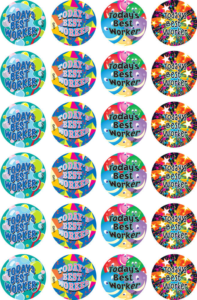 Today's Best Worker Merit Stickers