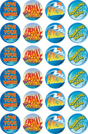 Water Words Merit Stickers
