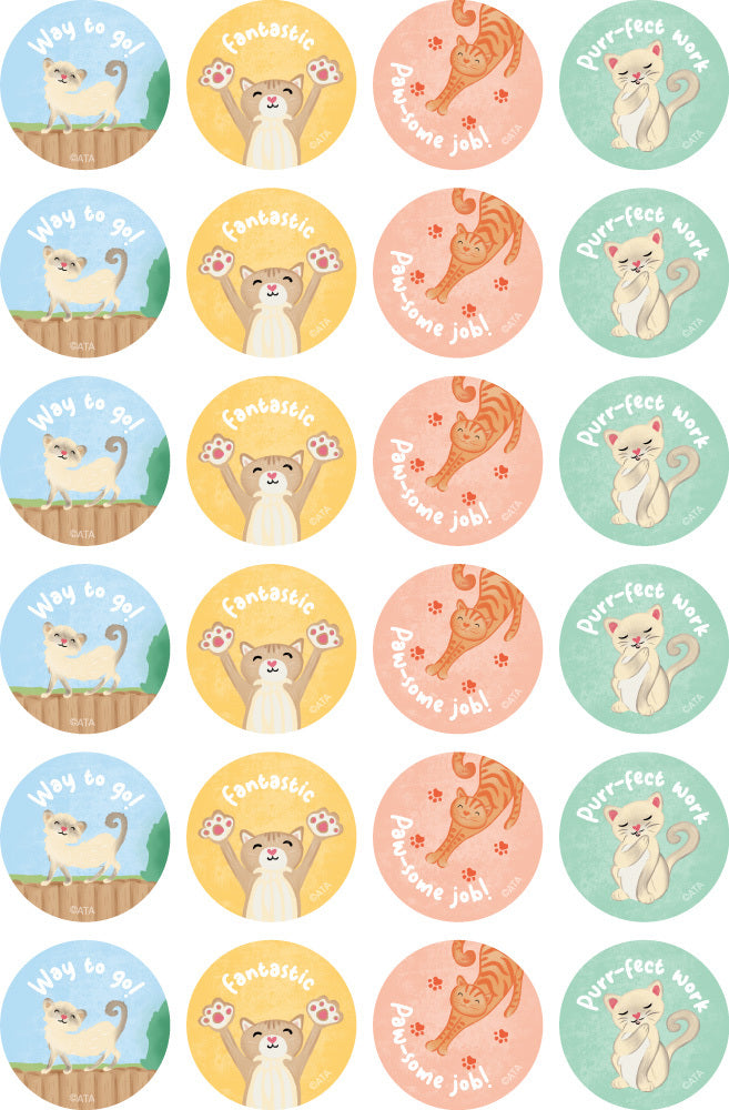 Happy Cats - Merit Stickers (Pack of 96)