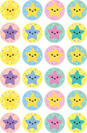 Happy Stars (Multicolour) - Merit Stickers (Pack of 96)