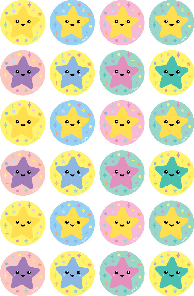 Happy Stars (Multicolour) - Merit Stickers (Pack of 96)