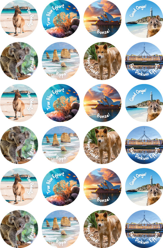 Aussie Lingo - Photo Merit Stickers (Pack of 96)