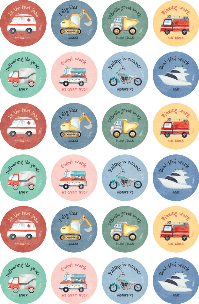 Transport - Merit Stickers (Pack of 96)