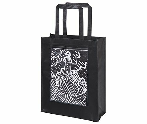 Black Eco Bags with Display Pocket - Small (Pack of 10)