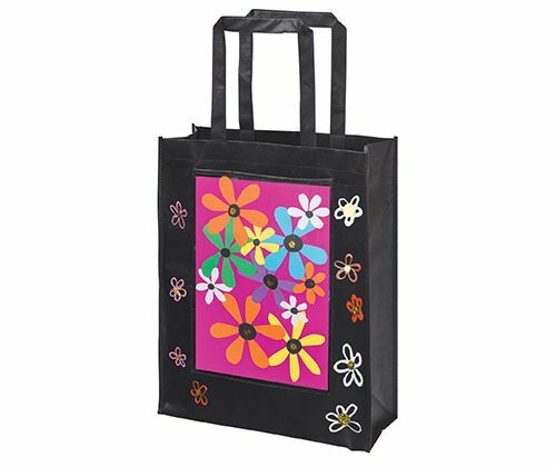 Black Eco Bags with Display Pocket - Small (Pack of 10)