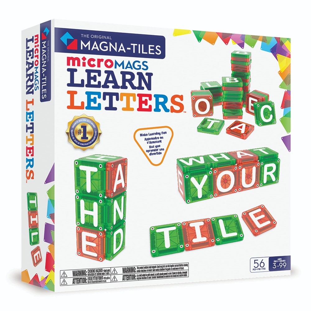 Magna-Tiles MicroMAGS - Learn Letters