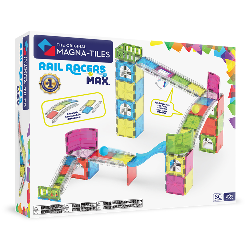 Magna-Tiles Rail Racers Max - 80 Piece