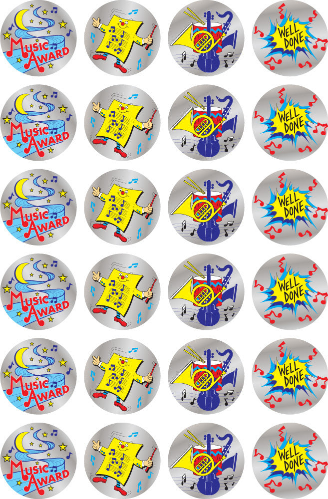 Music Metallic Stickers