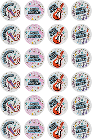 Music Metallic Stickers