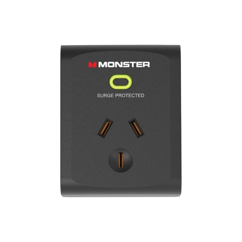 Monster Single Socket Surge Protector Black [MT-FPSP1700B]