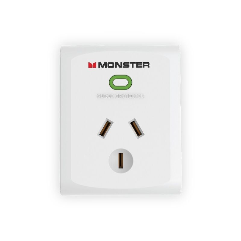 Monster Single Socket Surge Protector White [MT-FPSP1700W]