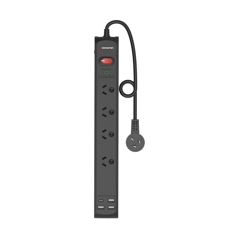 Monster 4 Socket Surge Protection Board with USB-C & USB-A Ports [MT-FPSP4700UB]