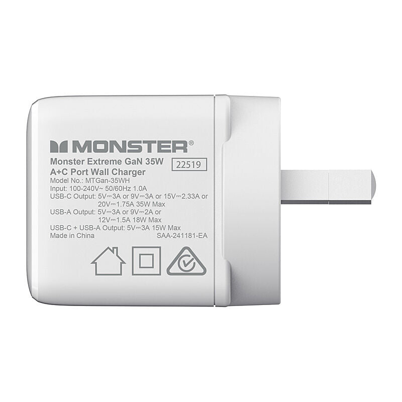 Monster GaN Wall Charger 35W [MTGAN-35WH]