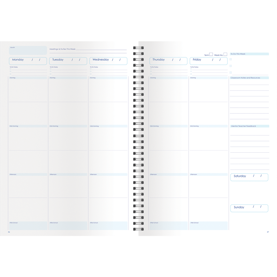 2577 Weekly Pre-Service Planner student teachers