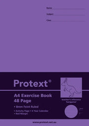 Protext A4 Exercise Book - 8mm Ruled (Kangaroo) 48PG