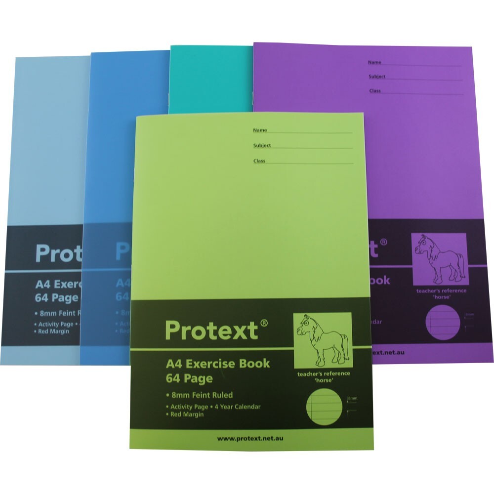 Protext A4 Exercise Book - 8mm Ruled (Horse) 64PG