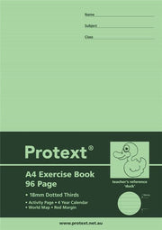 Protext A4 Exercise Book - 18mm Dotted Thirds (Duck) 96PG
