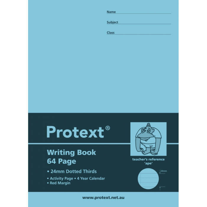 Protext 330x245mm Exercise Book - 24mm Dotted Thirds (Ape) 64PG