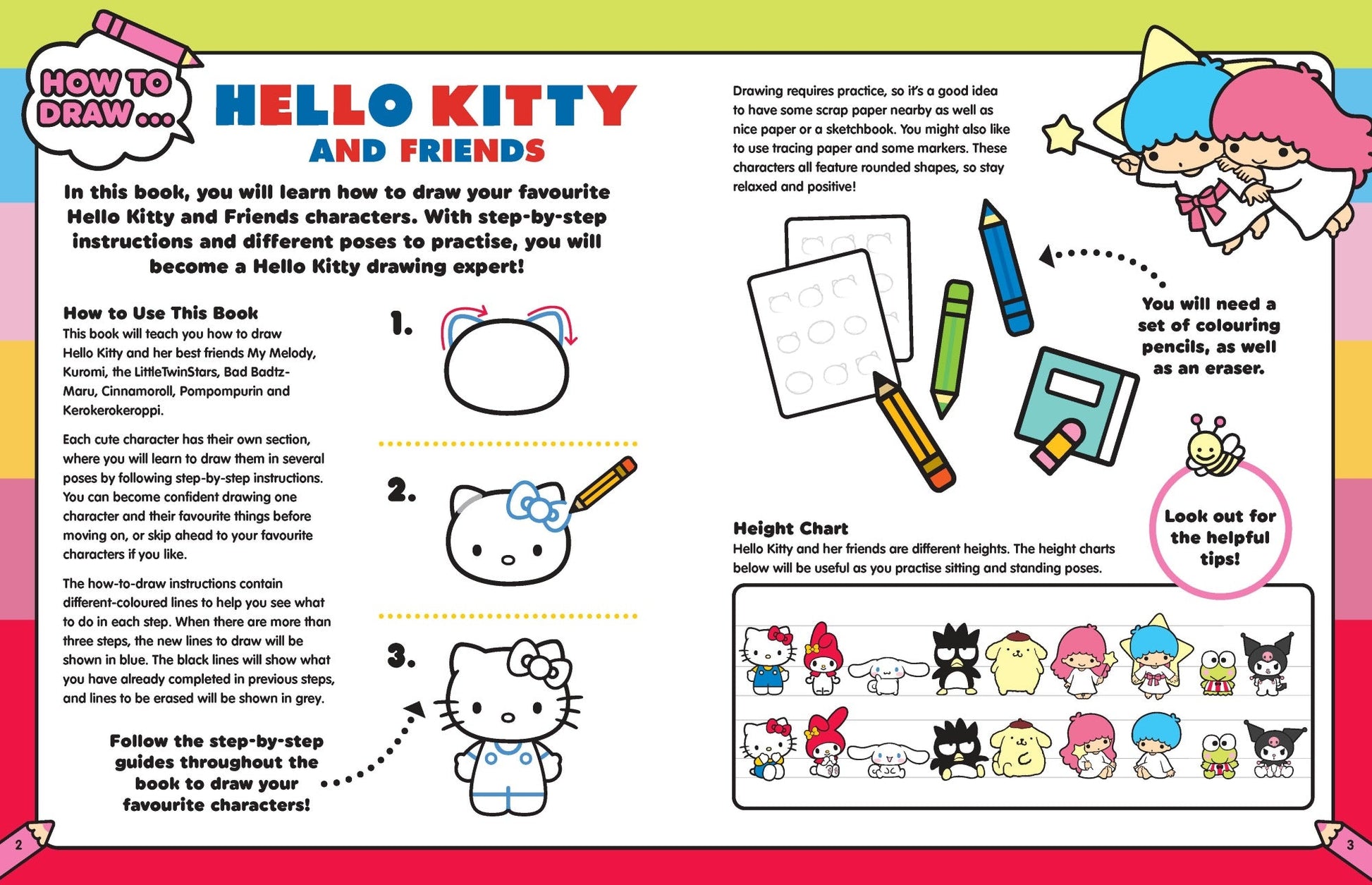 Hello Kitty and Friends - How to Draw — inside page 1