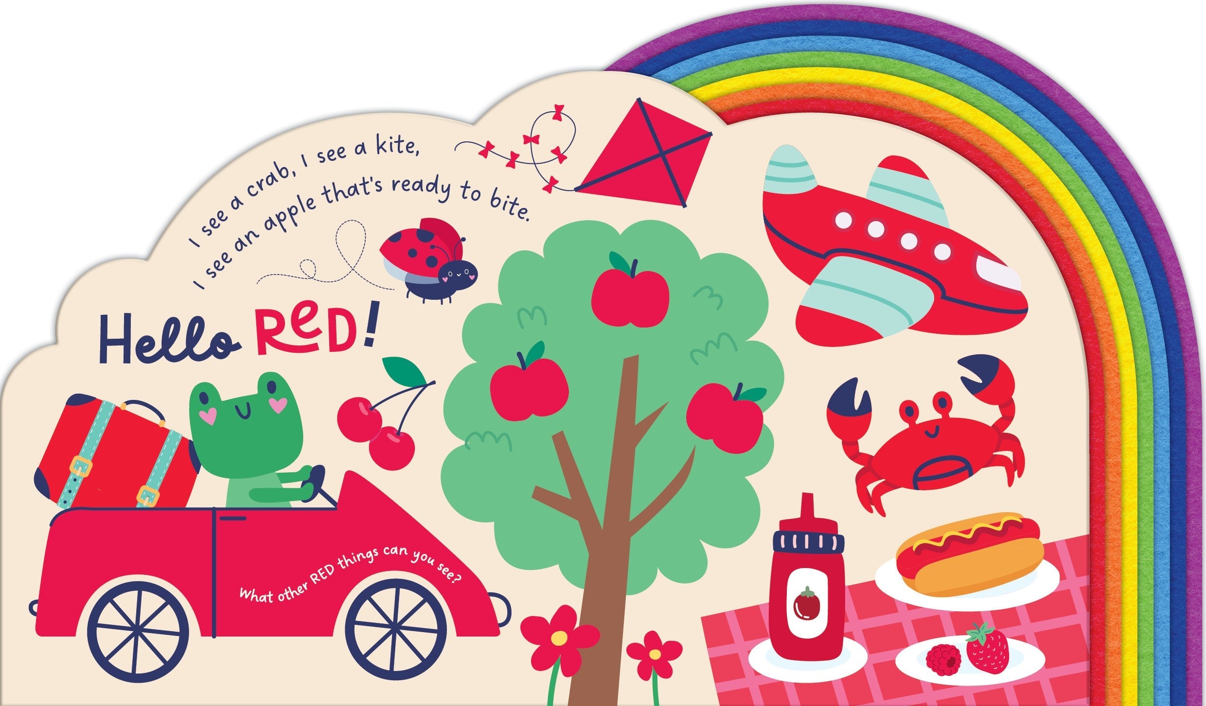 Chunky Felt Board Book - Hello Rainbow — inside page 1