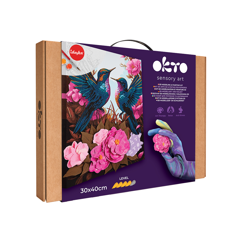 Okto 3D Modelling & Painting Kit 30x40cm: Hummingbirds in Love