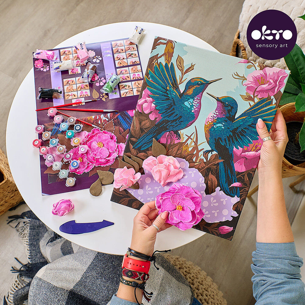 Okto 3D Modelling & Painting Kit 30x40cm: Hummingbirds in Love