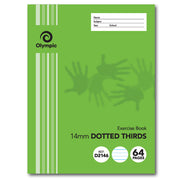 Olympic Exercise Book Stripe: 64pg 14mm Dotted-Thirds (Pack of 20)
