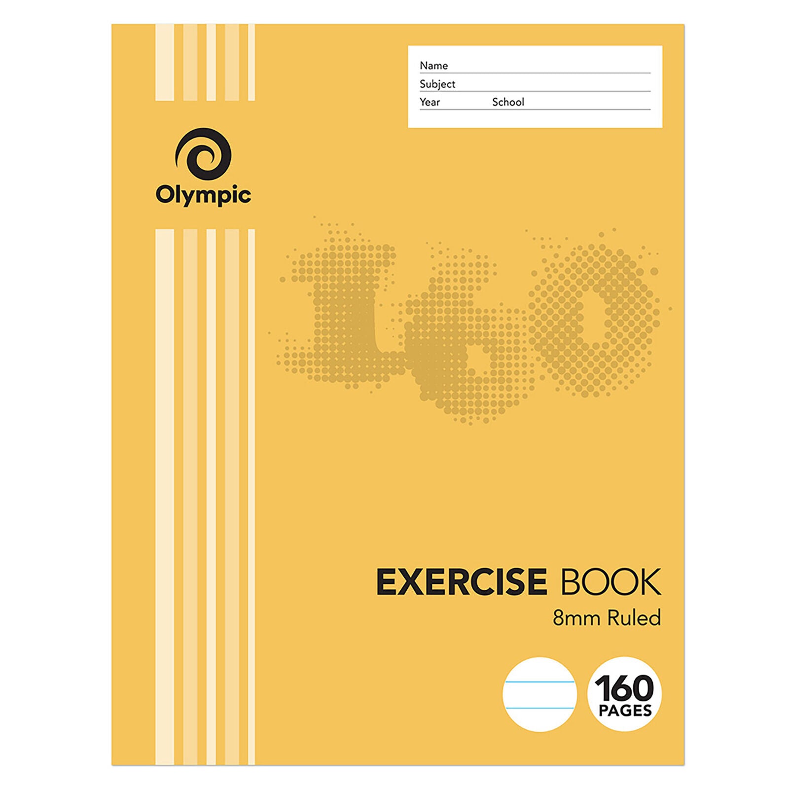 Olympic Exercise Book - 225x175mm 8mm Ruled: 160pg (Pack of 10)