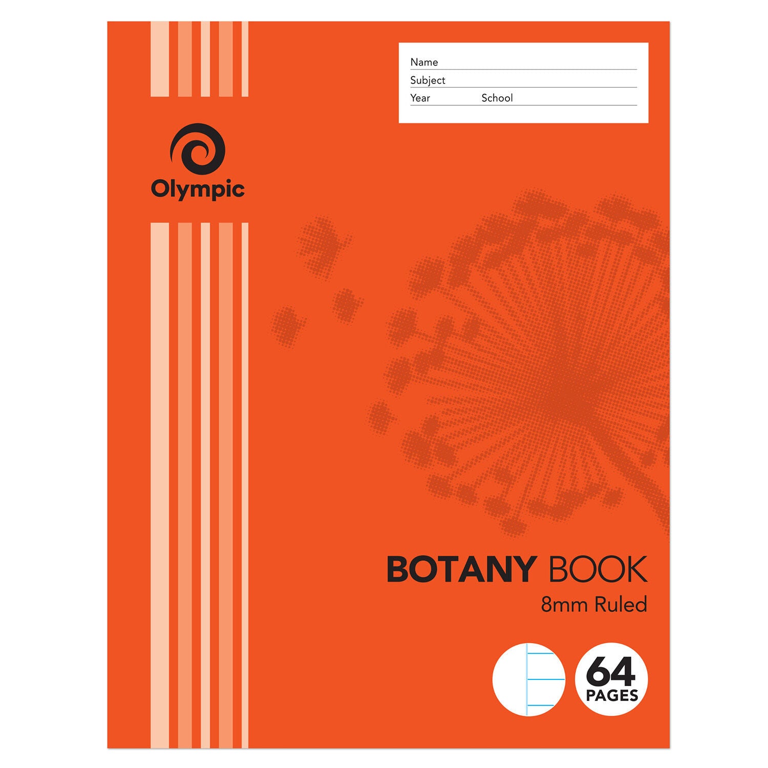 Olympic Botany Book - 225x175mm 8mm Ruled:: 64pg (Pack of 20)