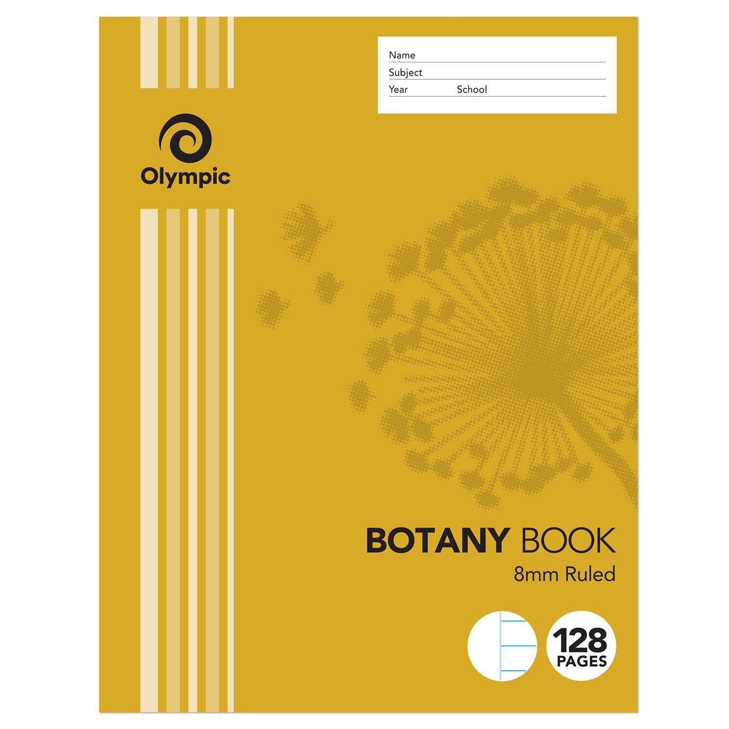 Olympic Botany Book - 225x175mm 8mm Ruled: 128pg (Pack of 10)