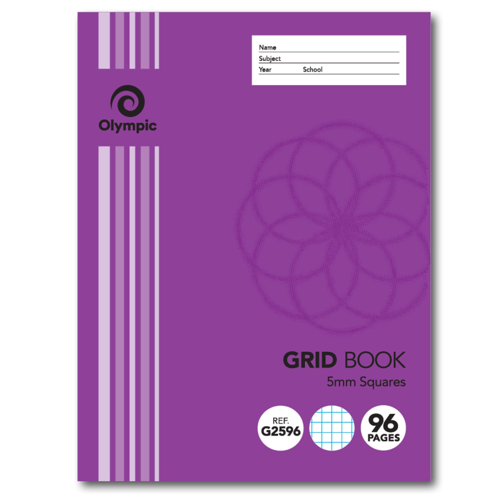 Olympic Grid Book - 225x175mm 5mm Grid: 96pg (Pack of 10)