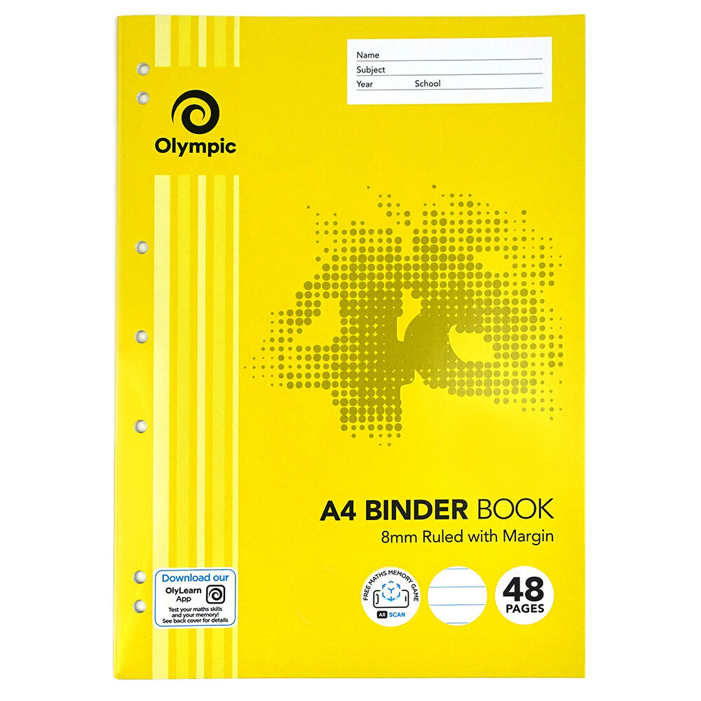 Olympic Binder Book - A4 8mm Ruled: 48pg (Pack of 20)