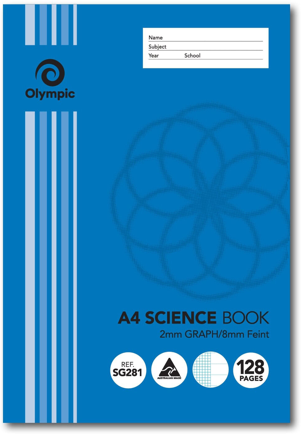 Olympic Science Book - A4 2mm Graph/8mm Feint: 128pg (Pack of 10)