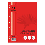 Olympic Loose Leaf Reinforced Refills - A4 Ruled 7mm (200 Leaf)