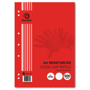 Olympic Loose Leaf Reinforced Refills - A4 Ruled 7mm (500 Leaf)