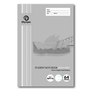 Olympic Exercise Book - NSW Student Book 250x175mm: 64pg 10mm Botany Light Grey (Pack of 20)
