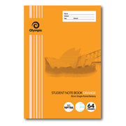 Olympic Exercise Book - NSW Student Book 250x175mm: 64pg 8mm Botany Orange (Pack of 20)