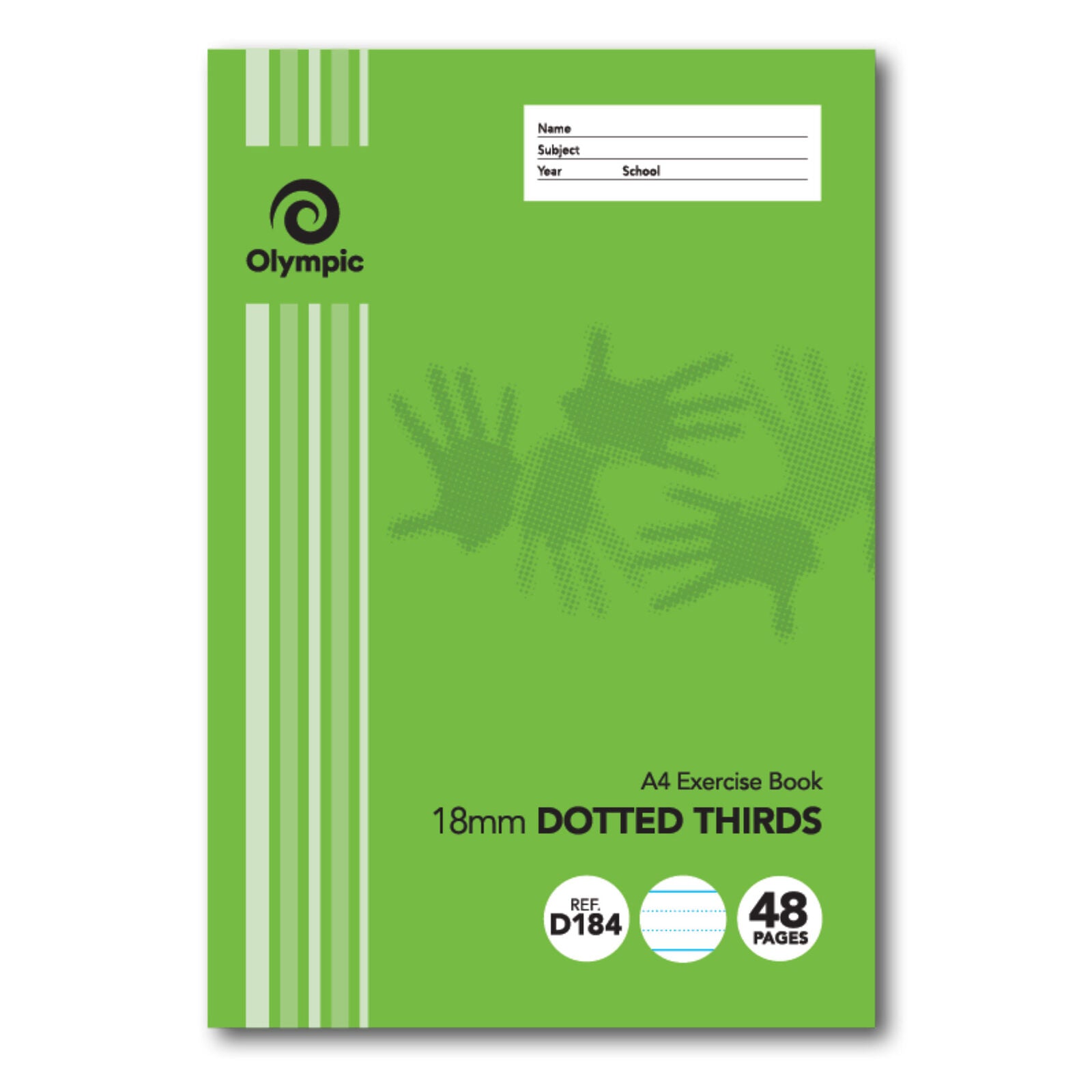 Olympic Exercise Book - A4 18mm Dotted-Thirds (D184I): 48pg (Pack of 20)