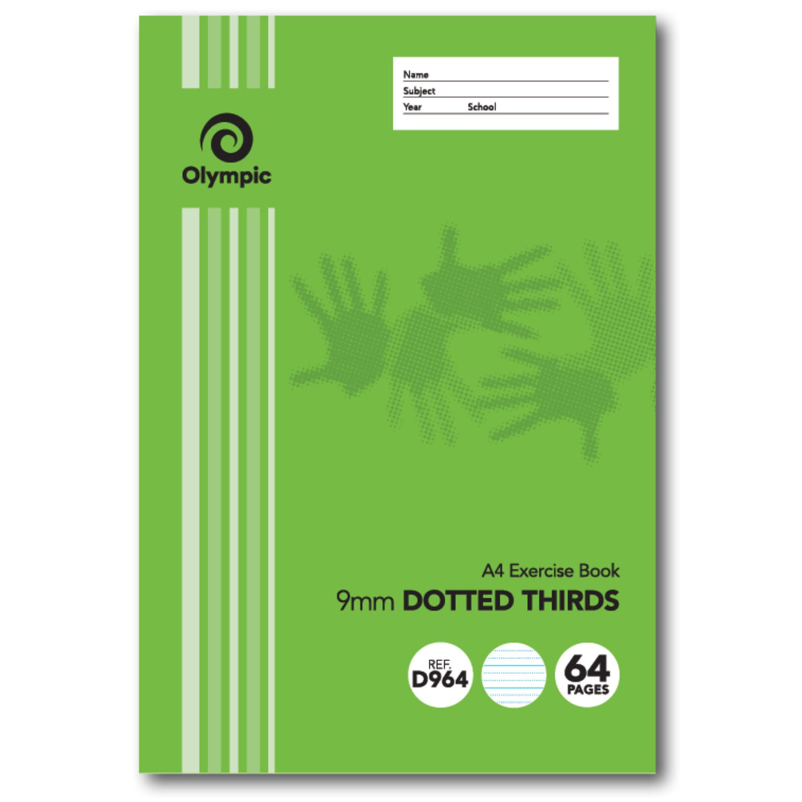 Olympic Exercise Book - A4 9mm Dotted-Thirds (D964I): 64pg (Pack of 20)