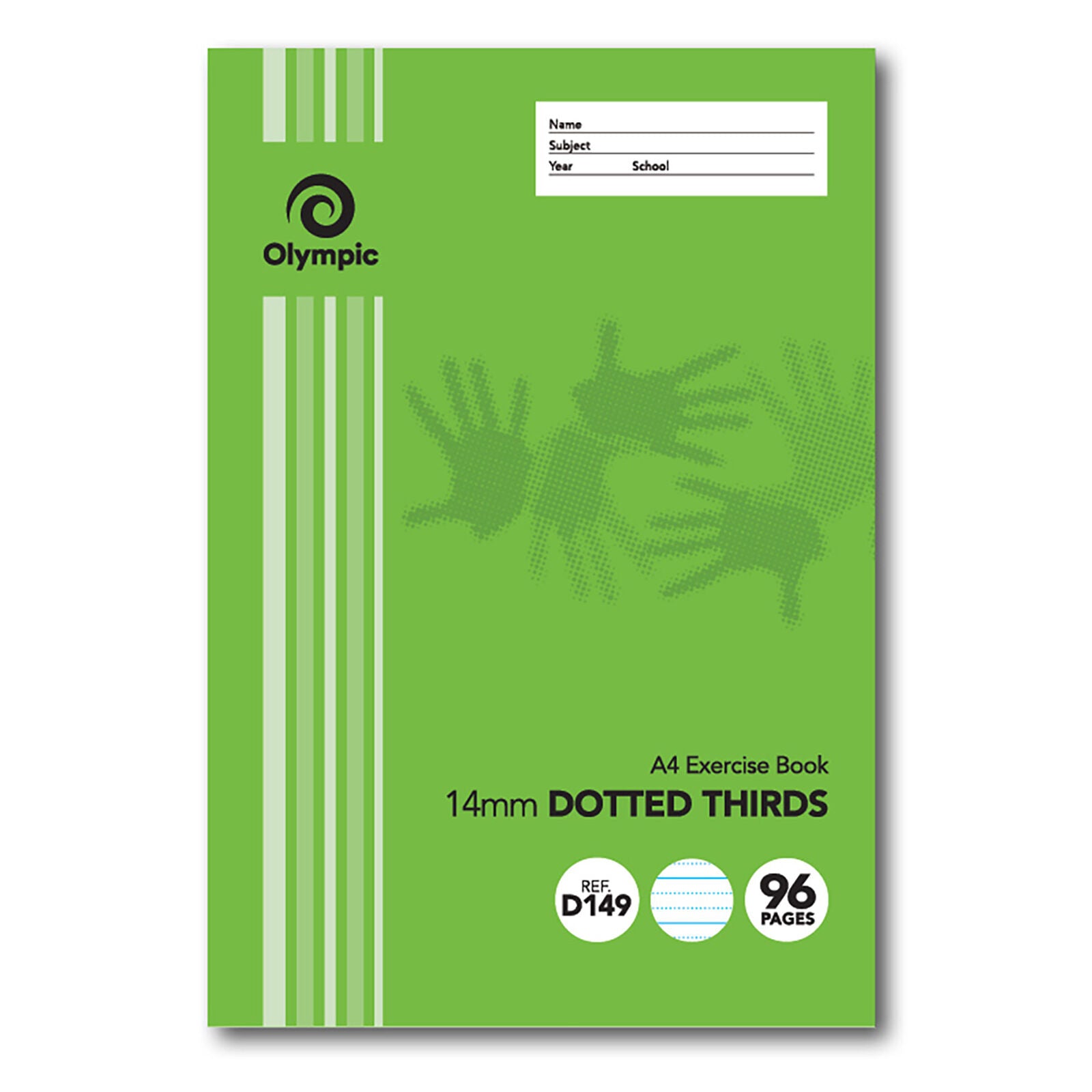 Olympic Exercise Book - A4 14mm Dotted-Thirds Green (D149I): 96pg (Pack of 10)