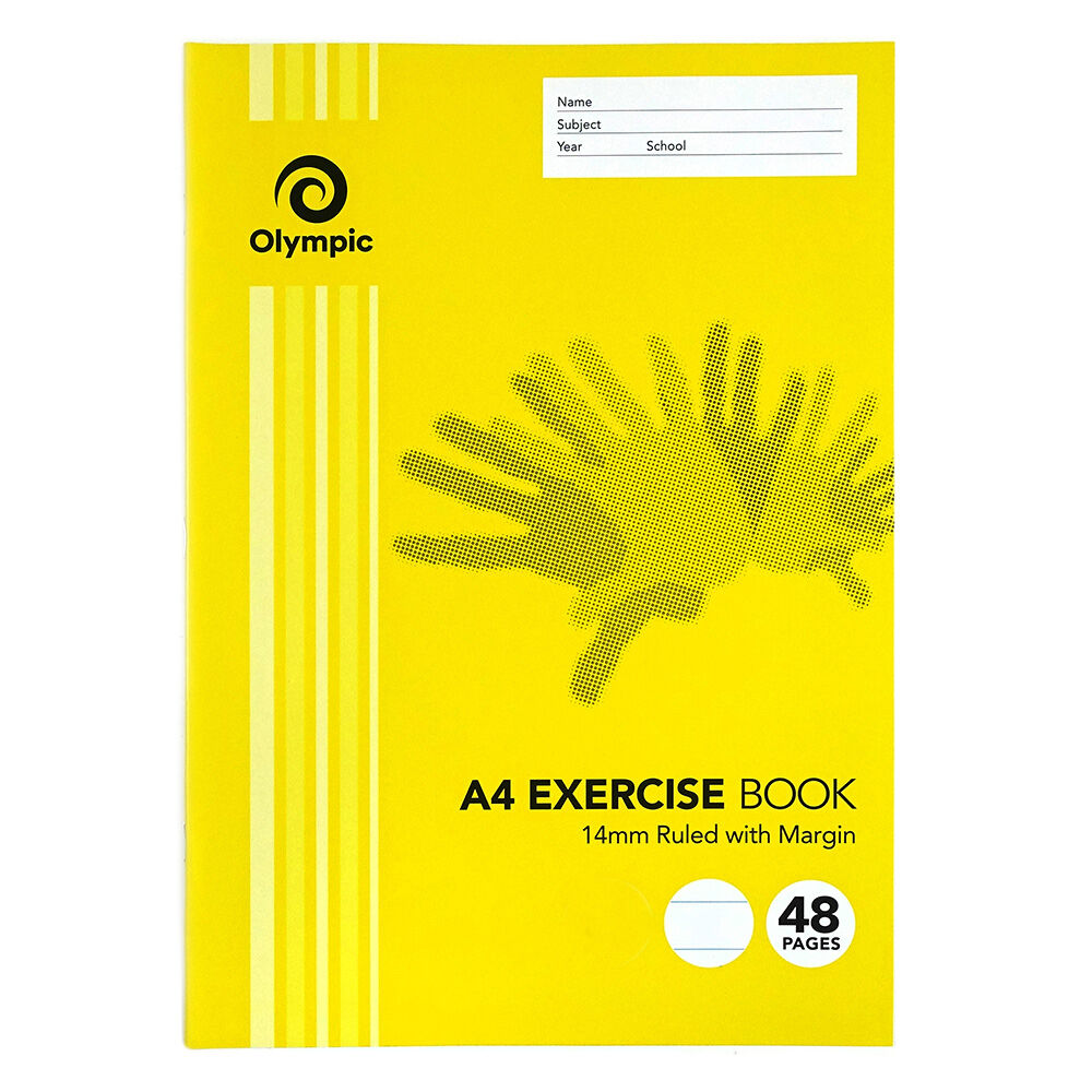 Olympic Exercise Book - A4 14mm Ruled Non-Dotted (E144): 48pg (Pack of 20)